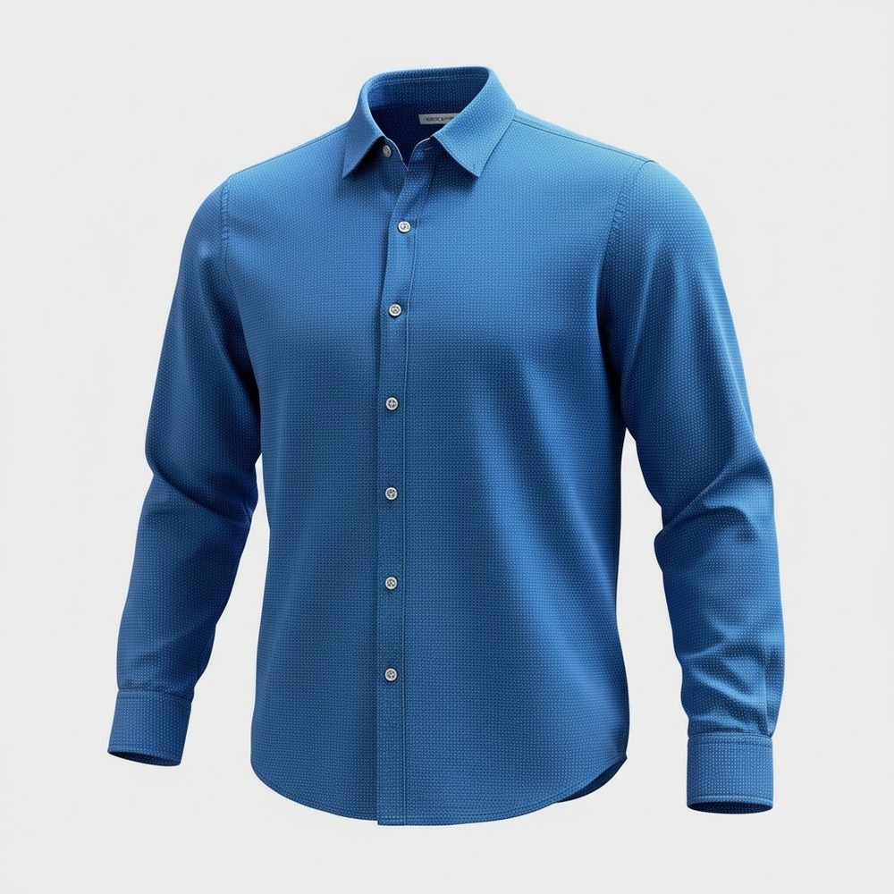 Carbon 2 Cobalt Button‎ Down Shirt Mens Medium Blue Micro Dot Modern Heritage